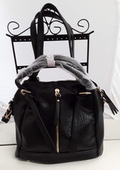 Lovely Black Hand Bag with Side Zipper