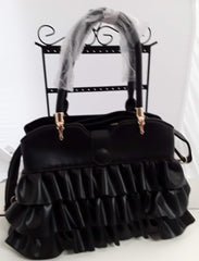 Lovely Black Hand Bag with Frills