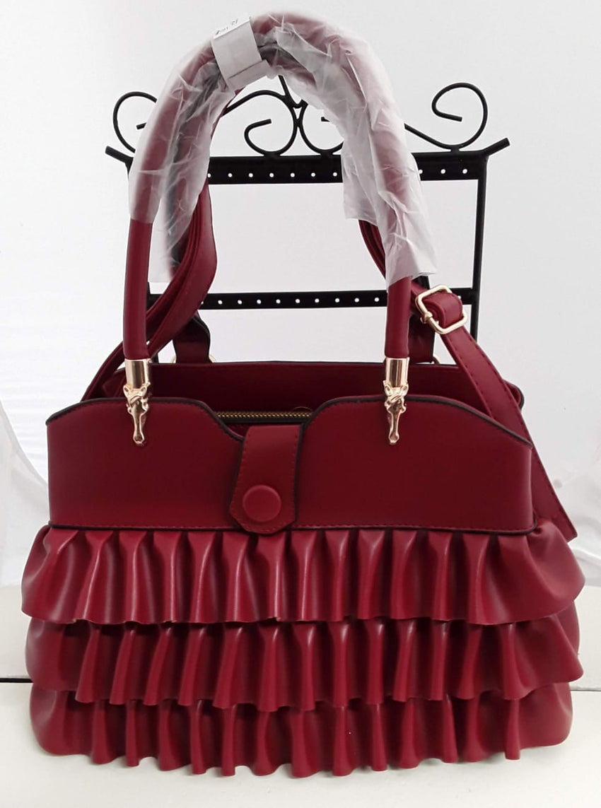 Lovely Red Hand Bag with Frills