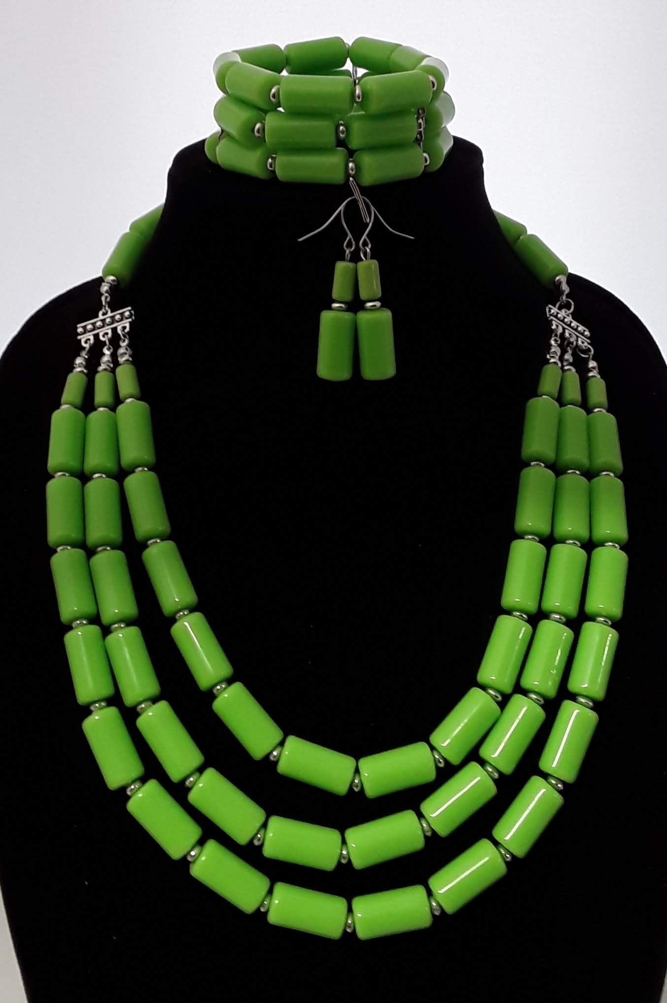 Beautiful 3 pc Beaded Necklace Set