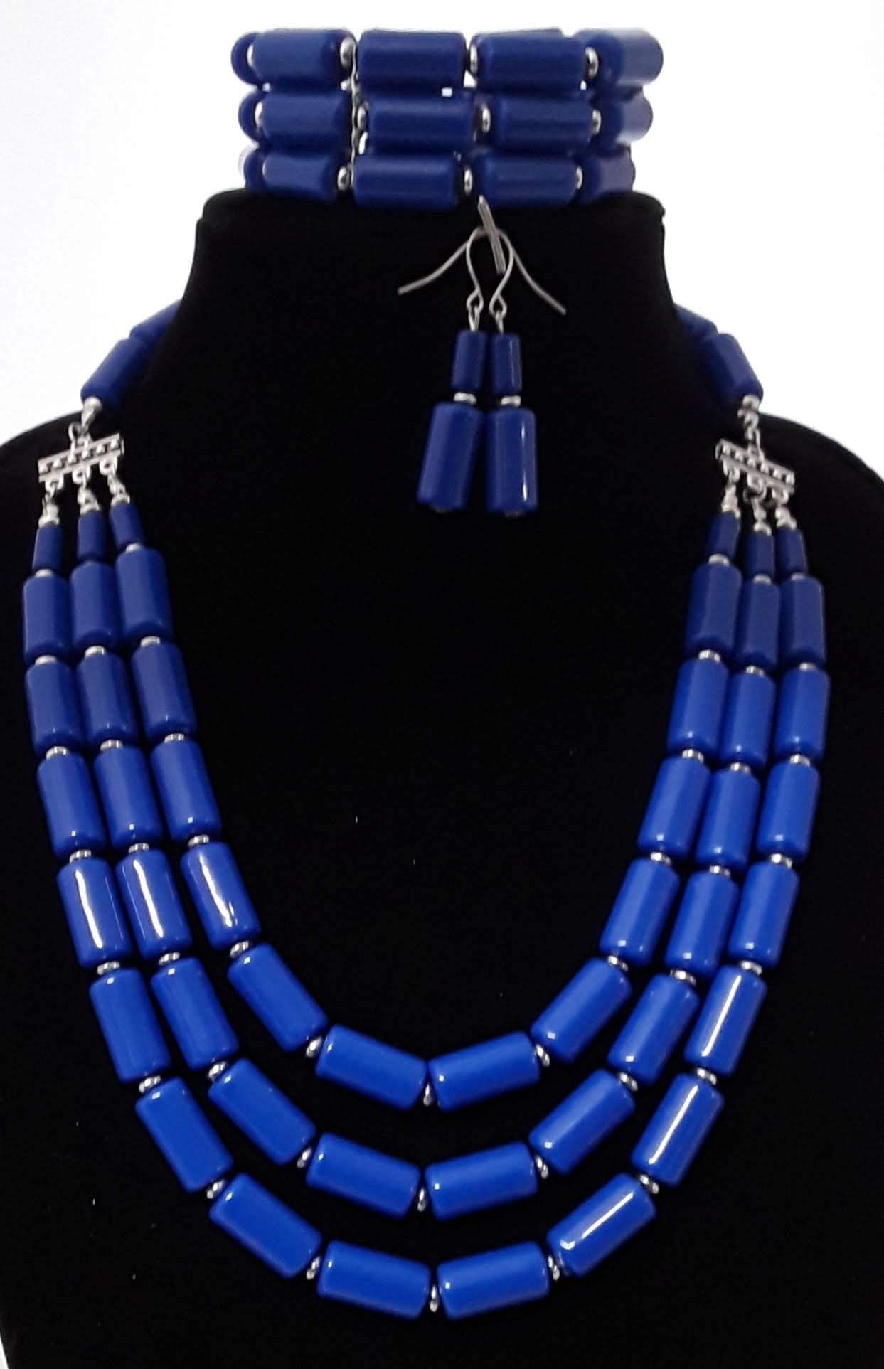 Beautiful 3 pc Beaded Necklace Set