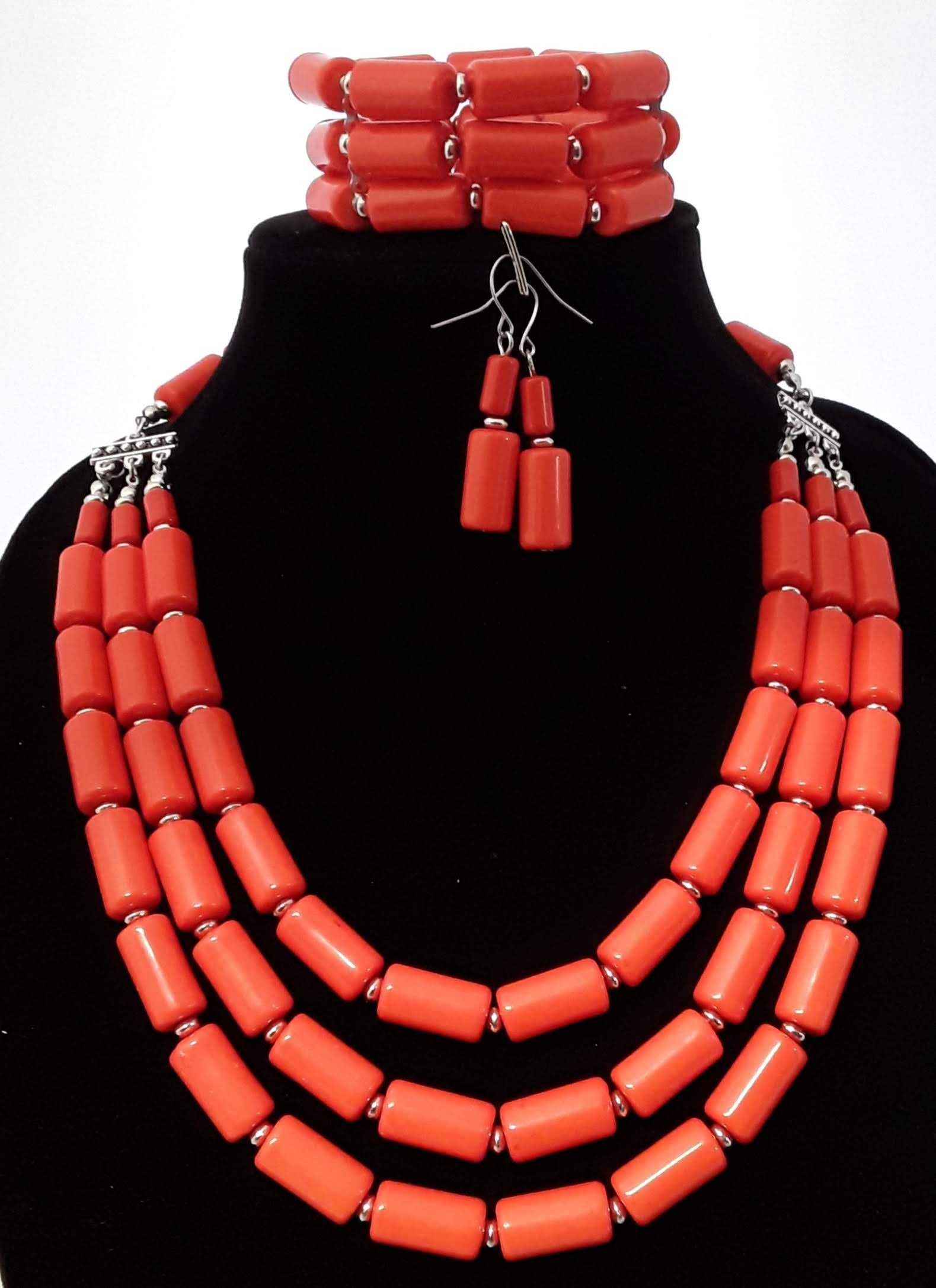 Beautiful 3 pc Beaded Necklace Set