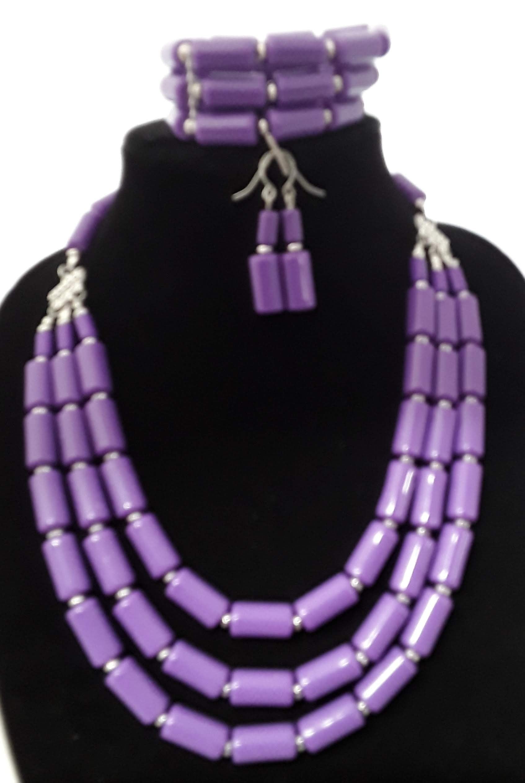 Beautiful 3 pc Beaded Necklace Set