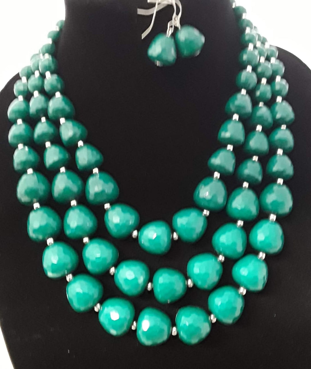Exciting Green 2 pc Round Beaded Necklace Set