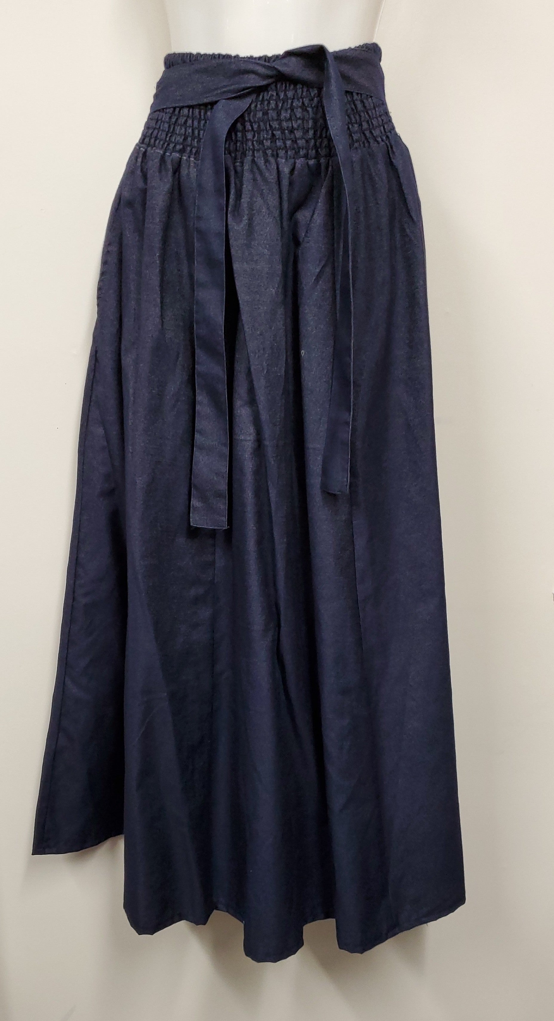 Ladies Denim Long Skirt with Elastic Waist