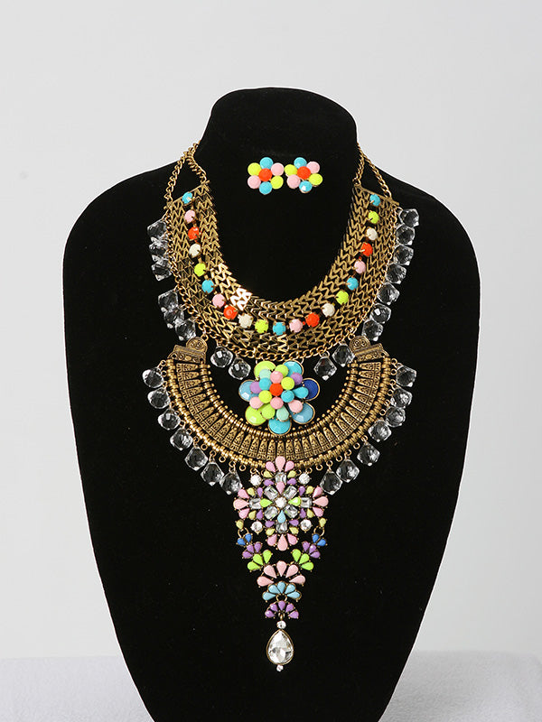 Ladies 2 Pcs. Indian Necklace Set - Theresa Exotic Apparel