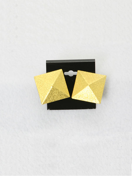 Yellow Squared Clip-On Earrings