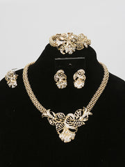 3 Pcs. Yellow & White Gold Plated Necklace Set