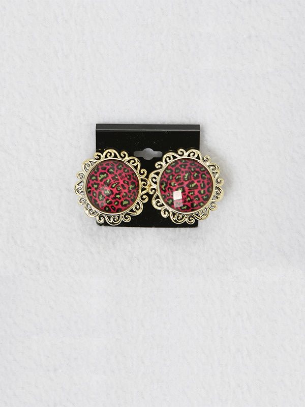 Designer Red Stone Clip-On Earrings