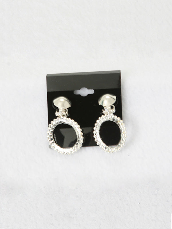 Rounded Silver Clip On Earrings