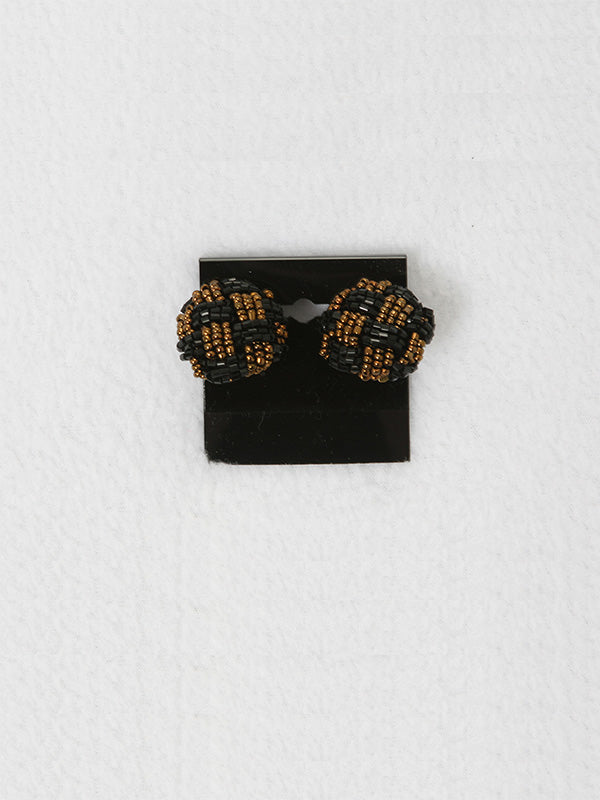 Black Gold Clip-On Earrings