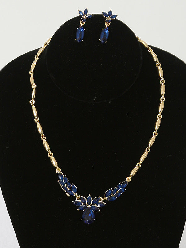 2 Pcs. Blue Butterfly Necklace Set