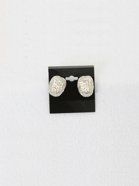 Silver Round Clip-On Earrings