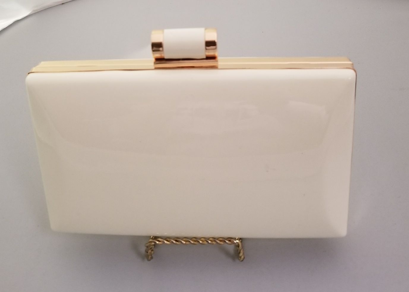 Square White Clutch - Theresa Exotic Apparel